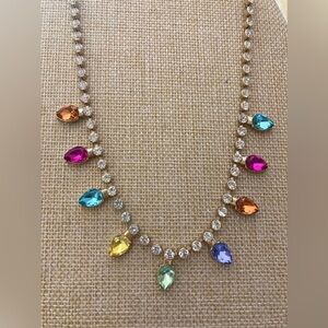 Multi Colored‎ Rhinestones Collar Statement Necklace